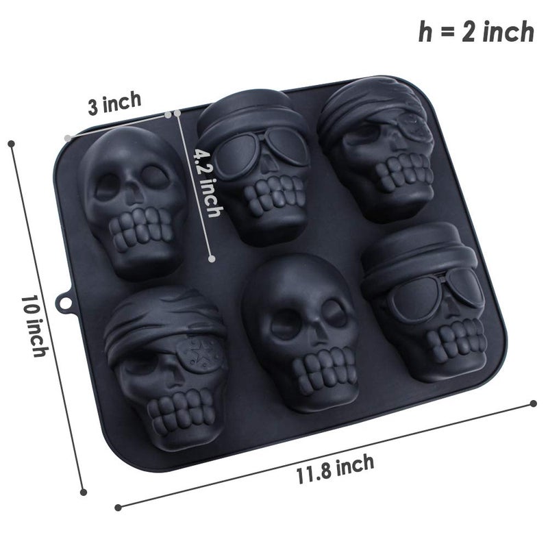 Webake Skull Cake Pan Silicone Gelatin Cakelet Mold Skull Pizza Tin Baking Pan - Image 2