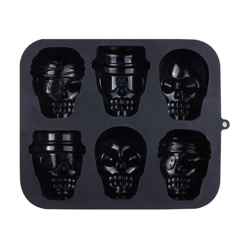 Webake Skull Cake Pan Silicone Gelatin Cakelet Mold Skull Pizza Tin Baking Pan - Image 5