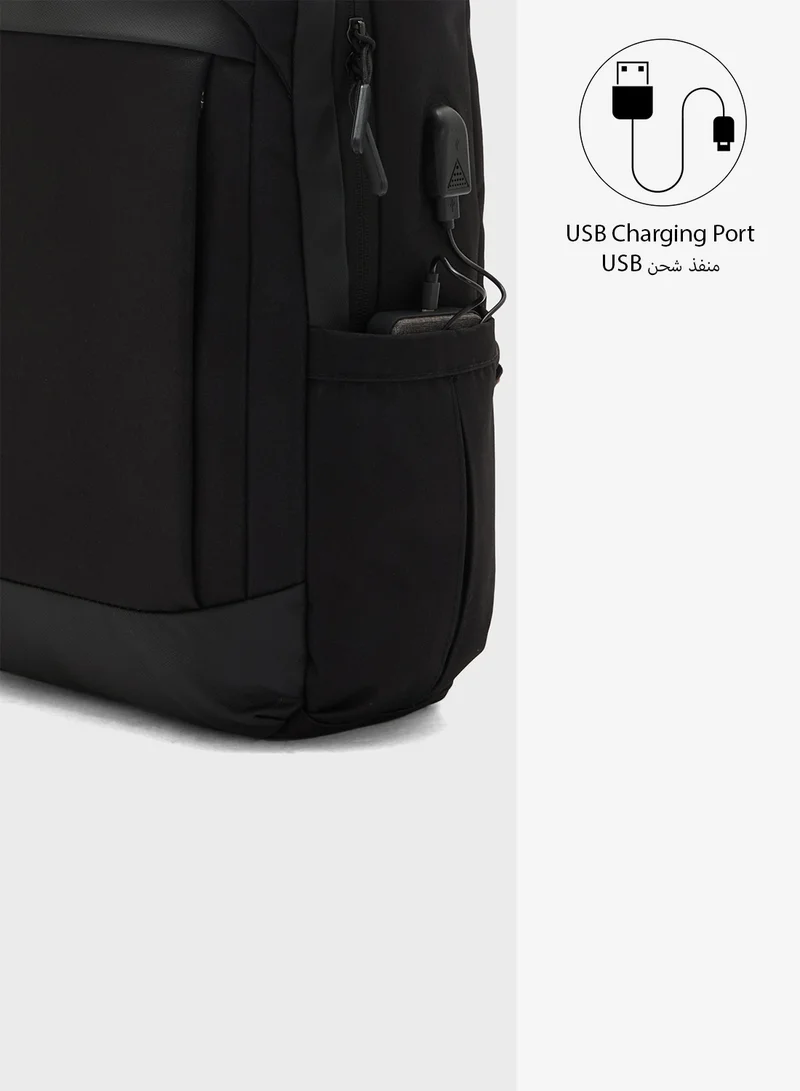 Robert Wood Padded Back Support Casual Backpack With Usb Port