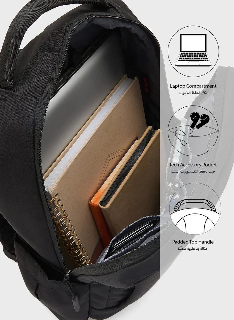 Robert Wood Padded Back Support Casual Backpack With Usb Port