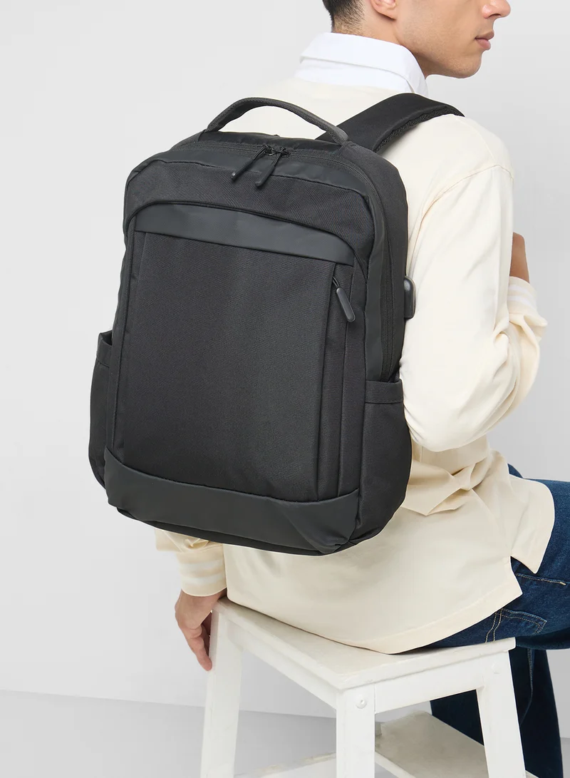 Robert Wood Padded Back Support Casual Backpack With Usb Port