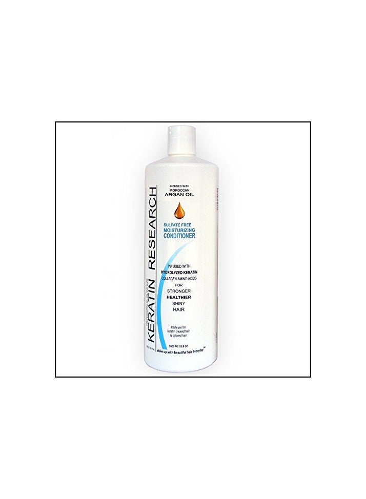 KERATIN RESEARCH enjoy Luxury Conditioner infused with Moroccan Argan Oil, Sulfate Free 1 LITER Bottle Made in USA