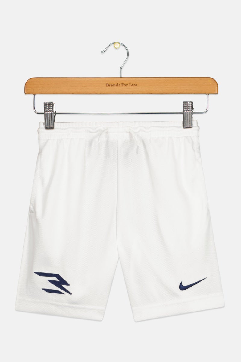 Nike 3Brand by Russell Wilson Kids Boy Embroidered Logo Outdoor Shorts, White - Image 1