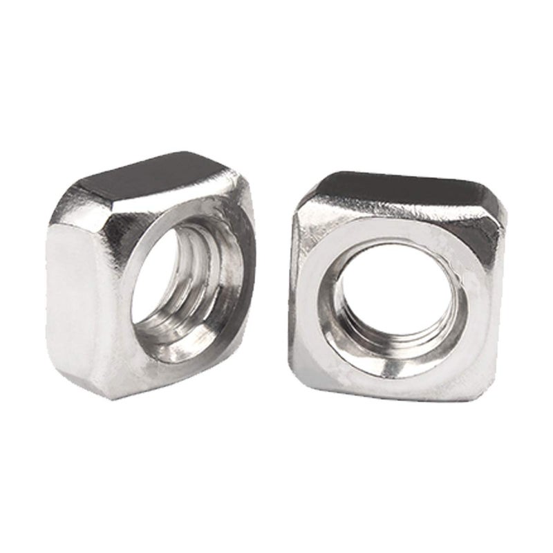 DGZ 100pcs M8 Square Nut, Metric Coarse Thread Nut,Zinc Plated, Silver Tone(Size: M8×12×6). - Image 1
