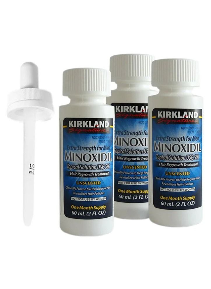 Kirkland Signature - Kirkland Minoxidil 5% 3 Bottles Liquid – 3 Months Supply for Men 180ml - Image 1
