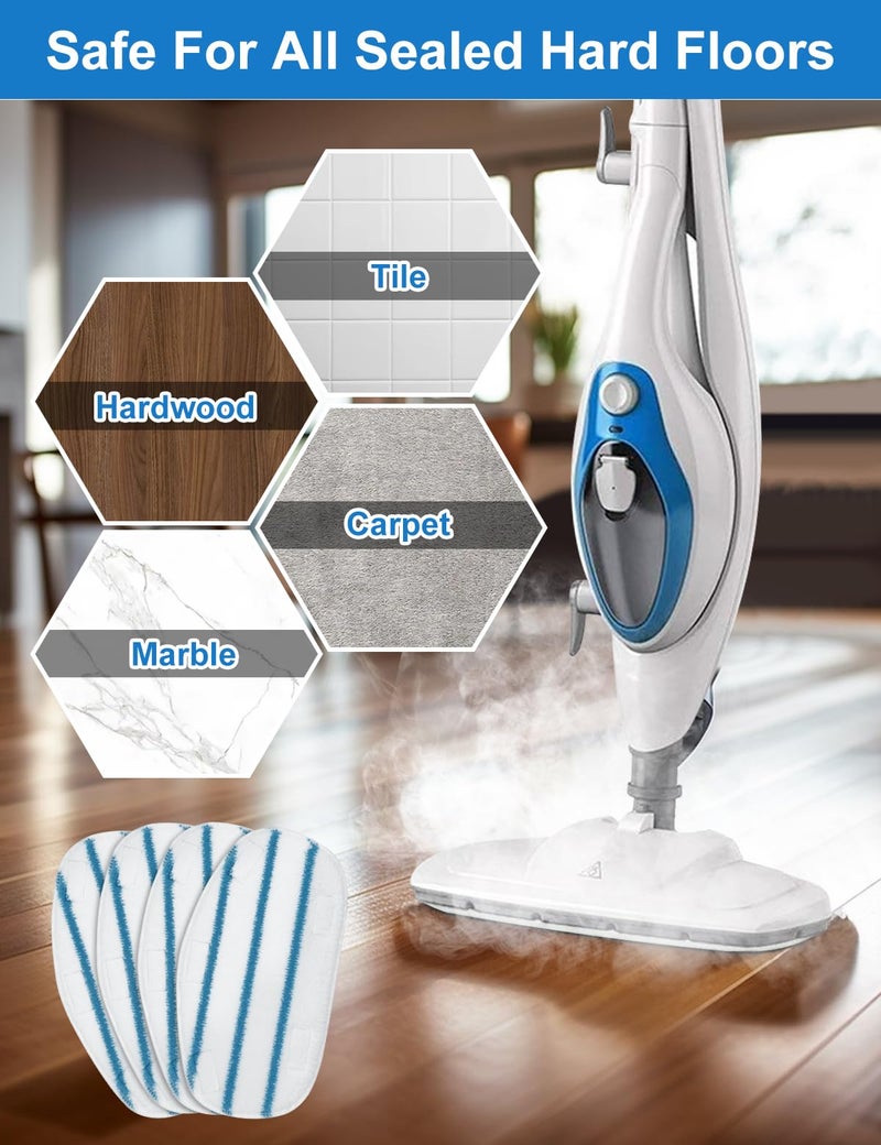 GFRED Steam Mop Pads Compatible with PurSteam ThermaPro 10-in-1 and ThermaPro 211 Steam Mop Cleaner Microfiber Pur steam Mop Replacement Pads Washable Reusable Steam Mop Pads for Steamer Floor Cleaning - Image 4