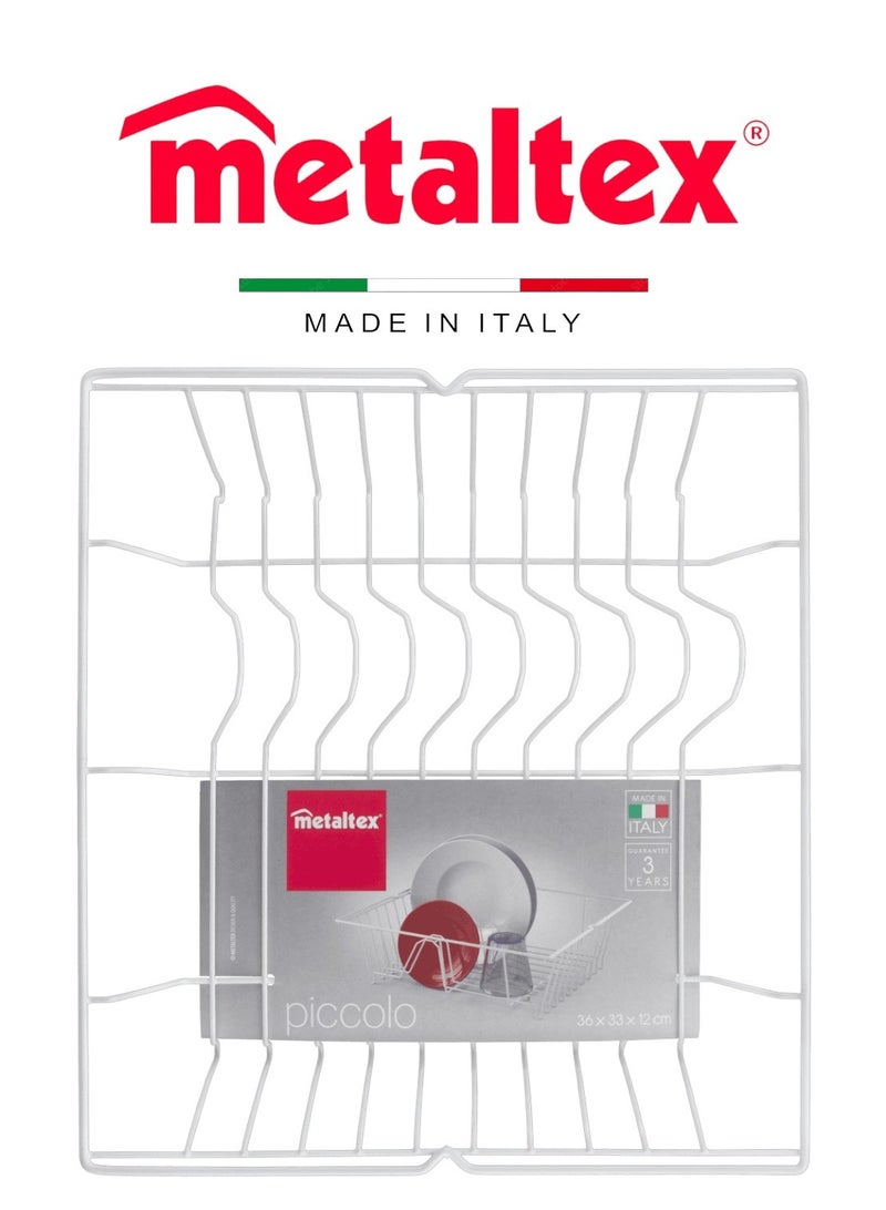Metaltex Metaltex White Piccolo Dish Drainer – Compact & Durable with LDPE Coating  - Image 1