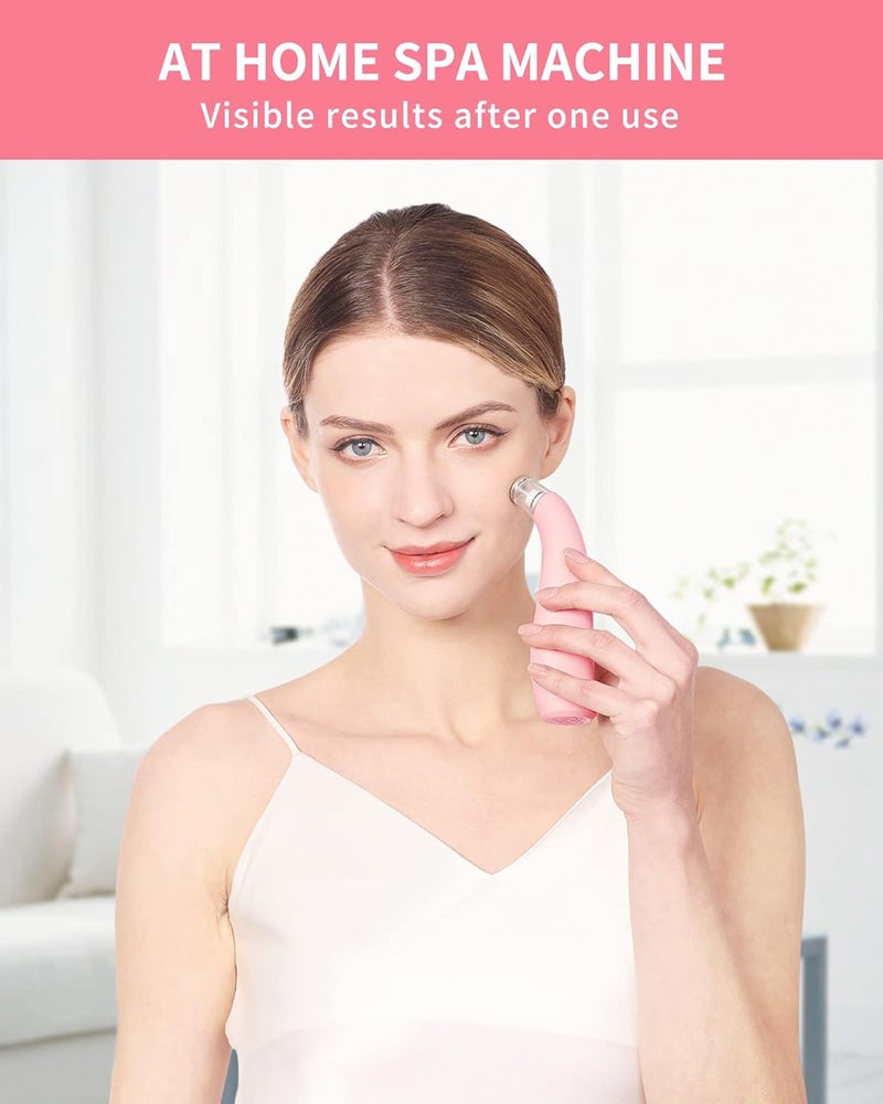NEWDERMO 2-in-1 Microdermabrasion Machine for Facial, Diamond Microdermabrasion Device USB Rechargeable - Advanced Home Facial Treatment Machine (Pink) - Image 5
