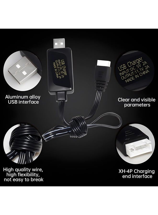 Fytoo 3S 11.1V 2A USB Fast Charging Cable for RC Cars, Drones, Car Models, RC Boats, Air Gun Toys Battery Charger with Overcharge Protection Overvoltage Protection LED Display - Image 3
