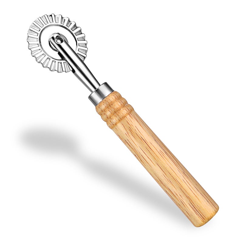 WLLHYF Pasta Cutter Wheel Ravioli Cutter Wheel with Roller Pizza Cutter Wheel Dumpling Lace Making Zinc Alloy Noodle Making Cutter for Kitchen