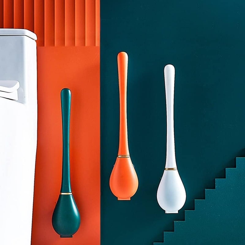 PARSE PERSONAL CARE Silicone Toilet Brush, Wall-Mounted Toilet Brush, Silicone Water Drop Toilet Brush and Holder Set, Automatic Opening and Closing Innovative Bathroom Deep Cleaning Toilet Brush - Image 2