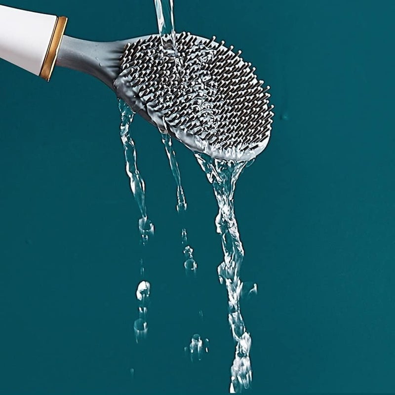 PARSE PERSONAL CARE Silicone Toilet Brush, Wall-Mounted Toilet Brush, Silicone Water Drop Toilet Brush and Holder Set, Automatic Opening and Closing Innovative Bathroom Deep Cleaning Toilet Brush - Image 4