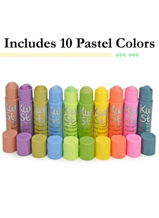 The Pencil Grip Kwik Stix Solid Tempera Paint Pens Pastel Colors Super Quick Drying 10 Pack Tpg680  - Image 4