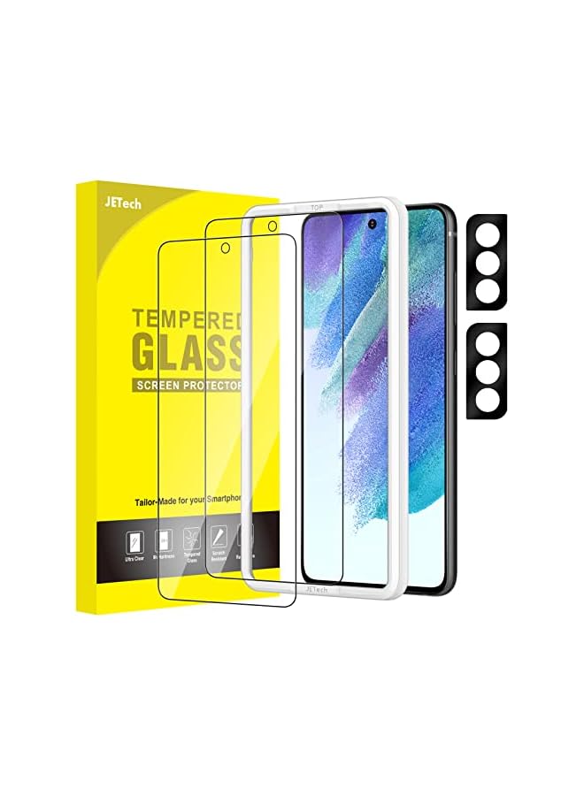 JETech Screen Protector for Galaxy S21 FE 5G with Camera Lens Protector, Easy Installation Tool, Tempered Glass Film, Fingerprint ID Compatible, 2-Pack Each - Image 1