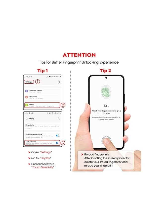 JETech Screen Protector for Galaxy S21 FE 5G with Camera Lens Protector, Easy Installation Tool, Tempered Glass Film, Fingerprint ID Compatible, 2-Pack Each - Image 2