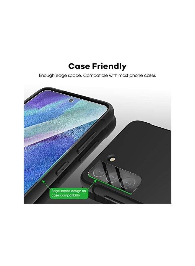 JETech Screen Protector for Galaxy S21 FE 5G with Camera Lens Protector, Easy Installation Tool, Tempered Glass Film, Fingerprint ID Compatible, 2-Pack Each - Image 5