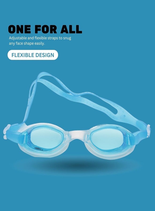 G.FIDEL نظارات سباحة للأطفال من جي.فيدل، مضادة للضباب والحماية من الأشعة فوق البنفسجية، عبوة من قطعة واحدة - أزرق فاتح - Image 5
