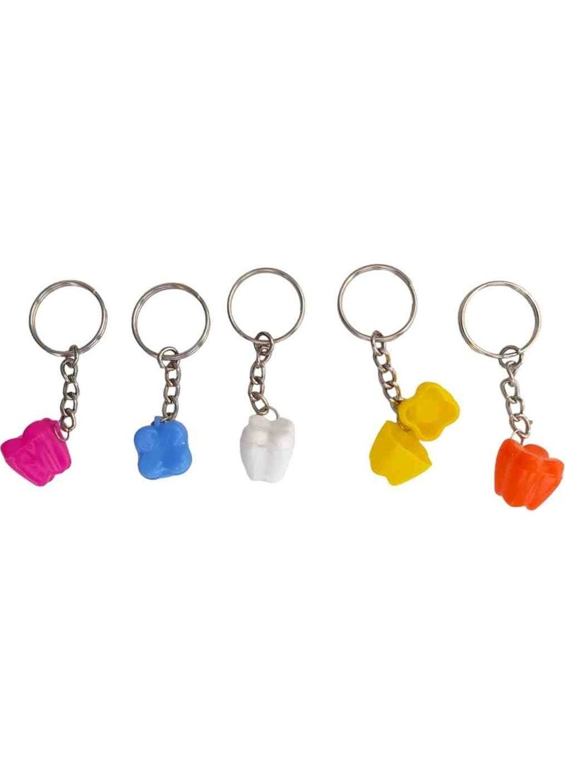 Vulli Tooth Shaped Keychain 5 Pieces 
