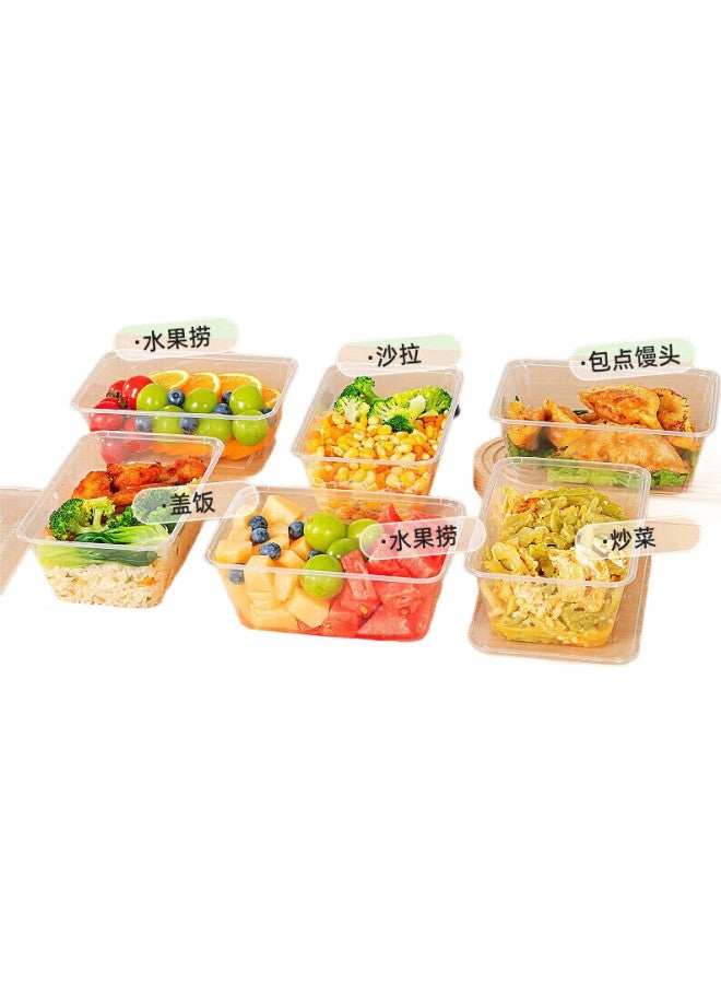 Temeiju Disposable Square Food Containers, 1000 Model, 20 Sets, With Lids, Food-Grade, Thick Takeout Boxes, Picnic Utensils - Image 1