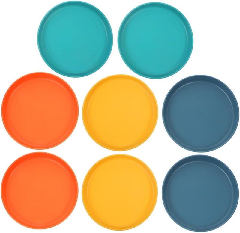8pcs Plastic Cat Food Bowls Flat Shallow Pet Feeding Dishes Whisker Friendly for Kittens and Short-Legged Cats Small Pet Wet Food Plates - Image 1