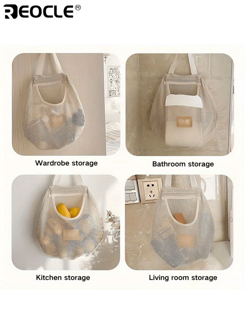 ريوكل حقيبة تخزين معلقة من القماش بأسلوب عصري منظم جداري بدون حفر للجوارب والملابس الداخلية منظم متعدد الوظائف لتوفير المساحة أساسي لغرف السكن الطلابي - Image 4