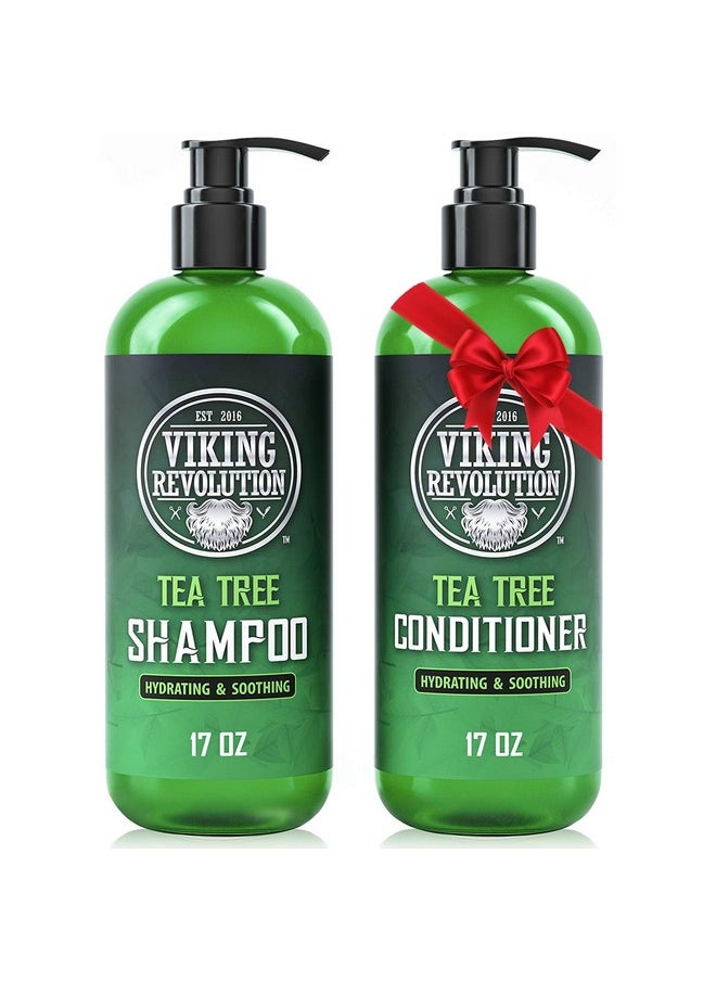 Viking Revolution Viking Revolution Tea Tree Shampoo and Conditioner Set - Hydrates, Moisturizes & Soothes Dry and Itchy Scalps - With Natural Tea Tree Oil - 17 oz  - Image 1
