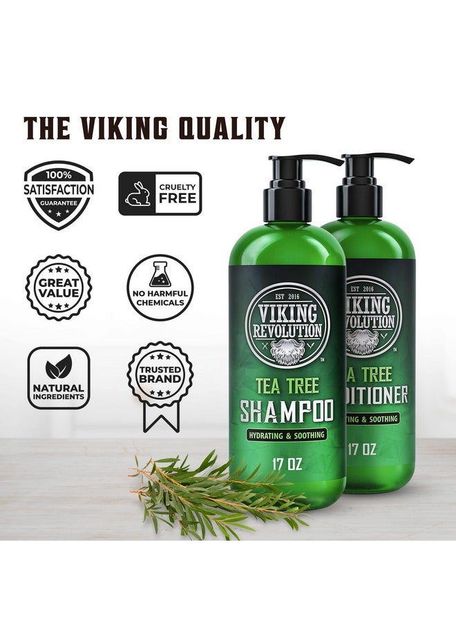Viking Revolution Viking Revolution Tea Tree Shampoo and Conditioner Set - Hydrates, Moisturizes & Soothes Dry and Itchy Scalps - With Natural Tea Tree Oil - 17 oz  - Image 3