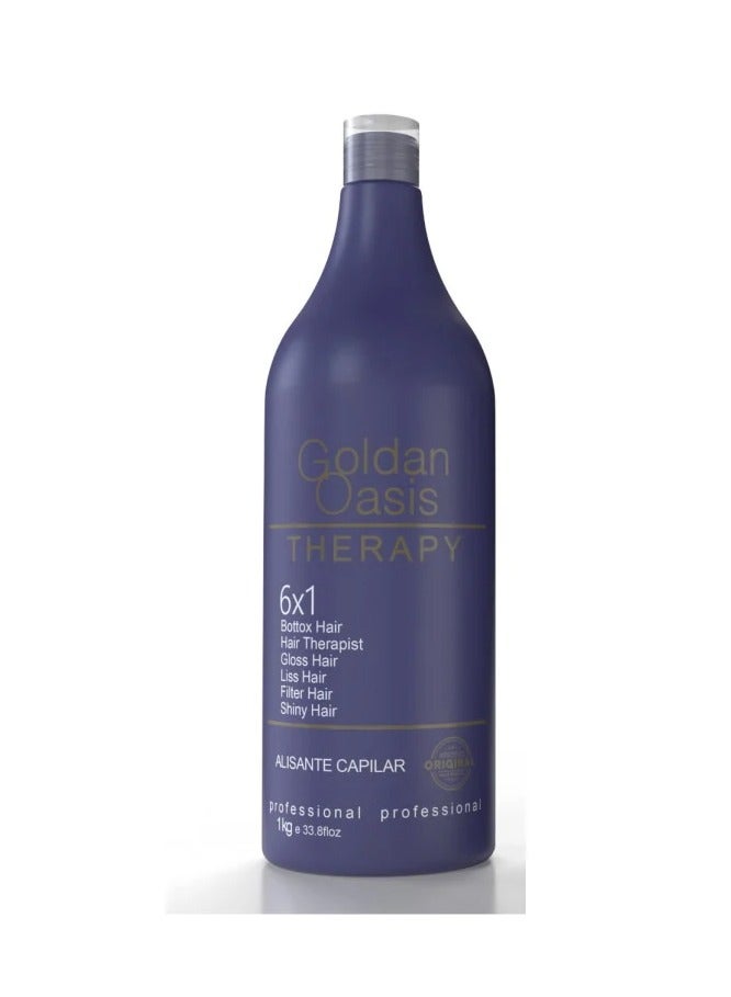 Golden Oasis Golden Oasis Brazilian Protein Treatment for Hair Smoothing, Formalin-Free - (Straightening - Treatment - Nourishment - Shine) 6 x 1 ml, 1000 ml - Image 1