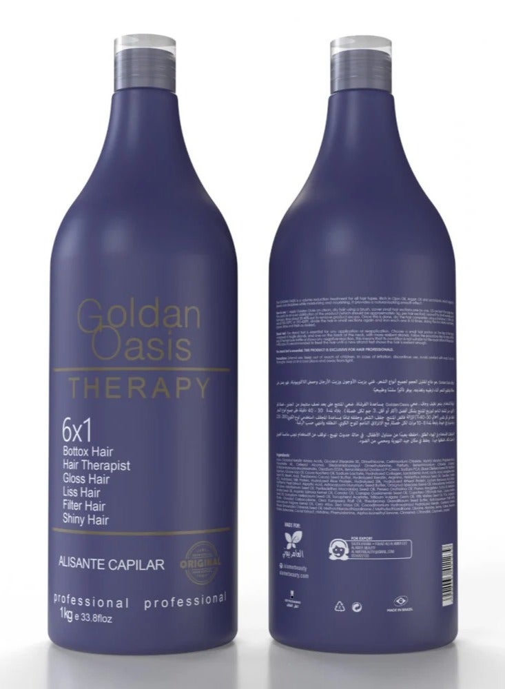 Golden Oasis Golden Oasis Brazilian Protein Treatment for Hair Smoothing, Formalin-Free - (Straightening - Treatment - Nourishment - Shine) 6 x 1 ml, 1000 ml - Image 2