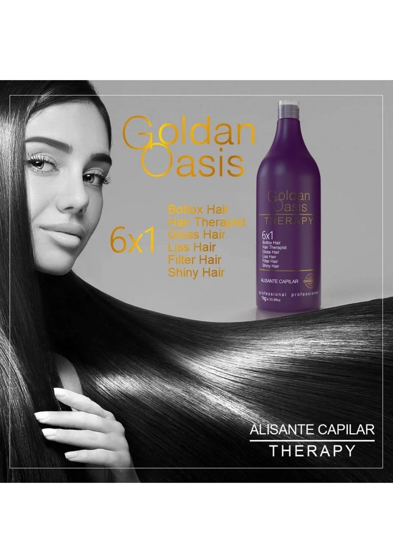 Golden Oasis Golden Oasis Brazilian Protein Treatment for Hair Smoothing, Formalin-Free - (Straightening - Treatment - Nourishment - Shine) 6 x 1 ml, 1000 ml - Image 3