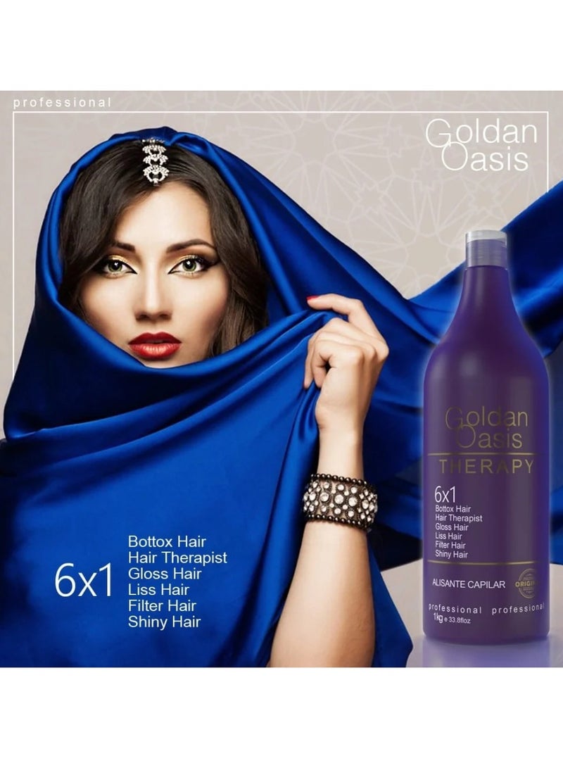 Golden Oasis Golden Oasis Brazilian Protein Treatment for Hair Smoothing, Formalin-Free - (Straightening - Treatment - Nourishment - Shine) 6 x 1 ml, 1000 ml - Image 4