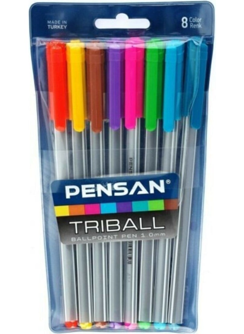 Triball Set of 8 Colored Ballpoint Pens - pzsku/Z0079BE625DA512974F49Z/45/_/1737051738/e93d6a18-7fe7-4d4e-9b56-5393ffb29fc6