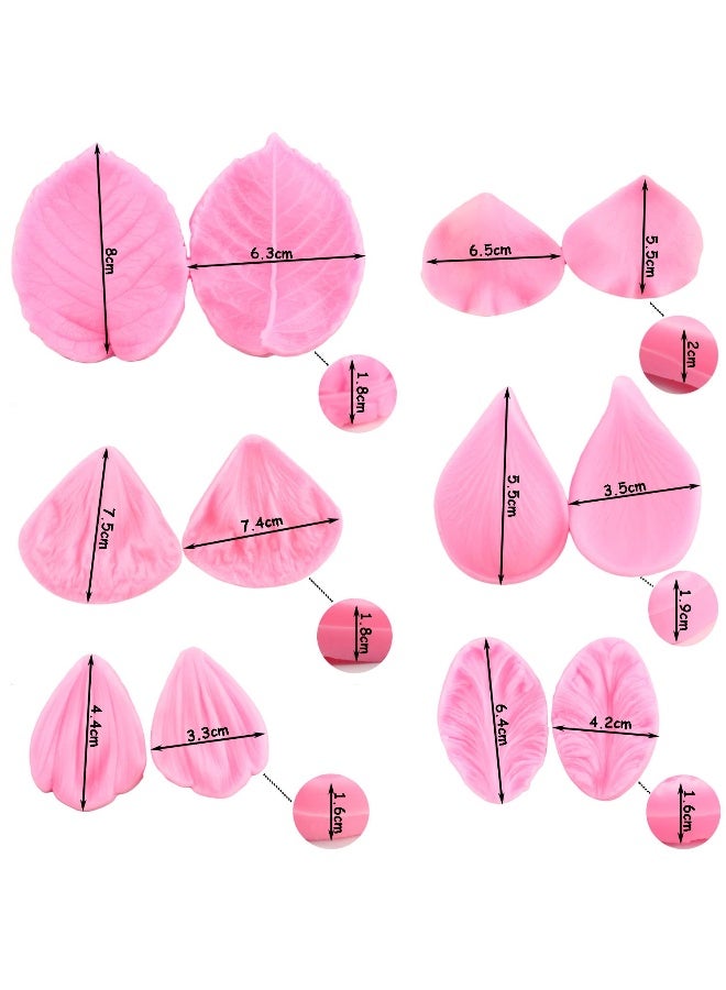 ZiXiang Gumpaste Flower Silicone Veining Mold Set Rose Peony Plumeria Daisy Orchid Molds for Sugar Craft Cake Decorating Candy Polymer Clay - Image 4