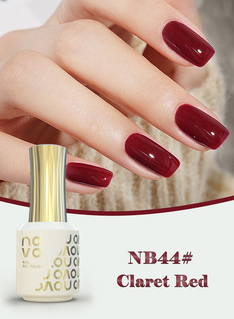 Novo Rubber Base Gel, 2 in 1 Gel Nail Polish Soak Off UV LED Nail Lamp, Nail Art Design for Women 12ml NB44# Claret Red - Image 2