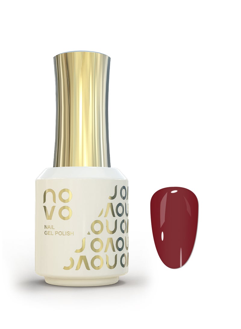 Novo Rubber Base Gel, 2 in 1 Gel Nail Polish Soak Off UV LED Nail Lamp, Nail Art Design for Women 12ml NB44# Claret Red - Image 1