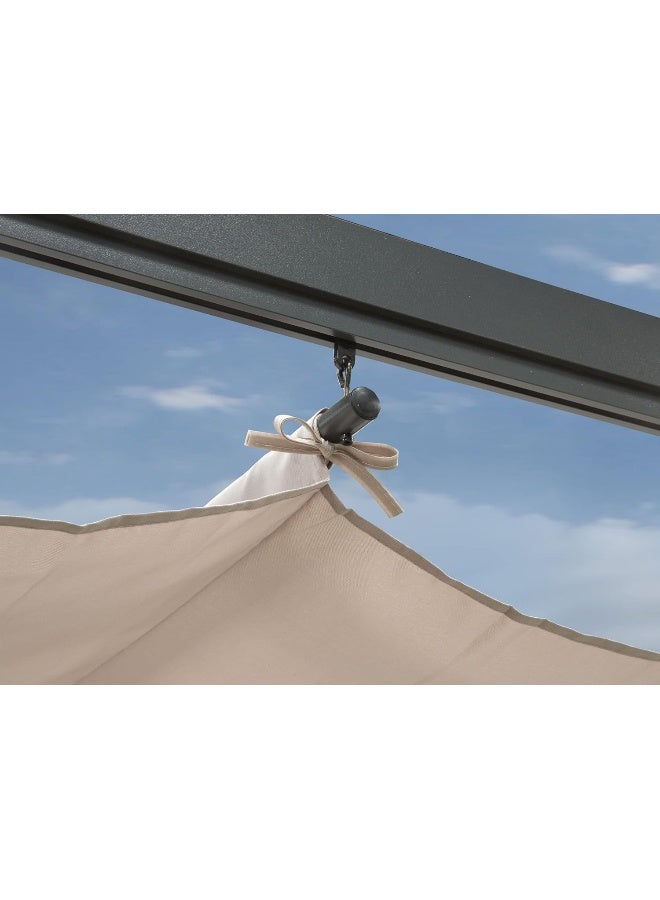 Yulan Outdoor Retractable Pergola Canopy Patio Gazebo Sun Shelter with Steel Frame for Outdoors, Cream White 3x3x2.3 - Image 4