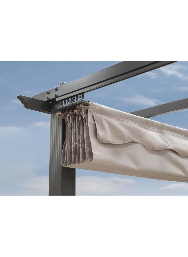 Yulan Outdoor Retractable Pergola Canopy Patio Gazebo Sun Shelter with Steel Frame for Outdoors, Cream White 3x3x2.3 - Image 3