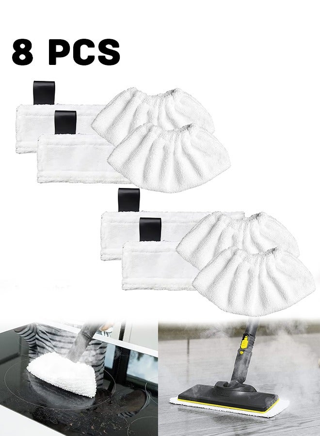 8 Pack Microfiber Mopping Pads Replacement for Karcher SC2 SC3 SC4 SC5 Cloth Accessories White - Image 1