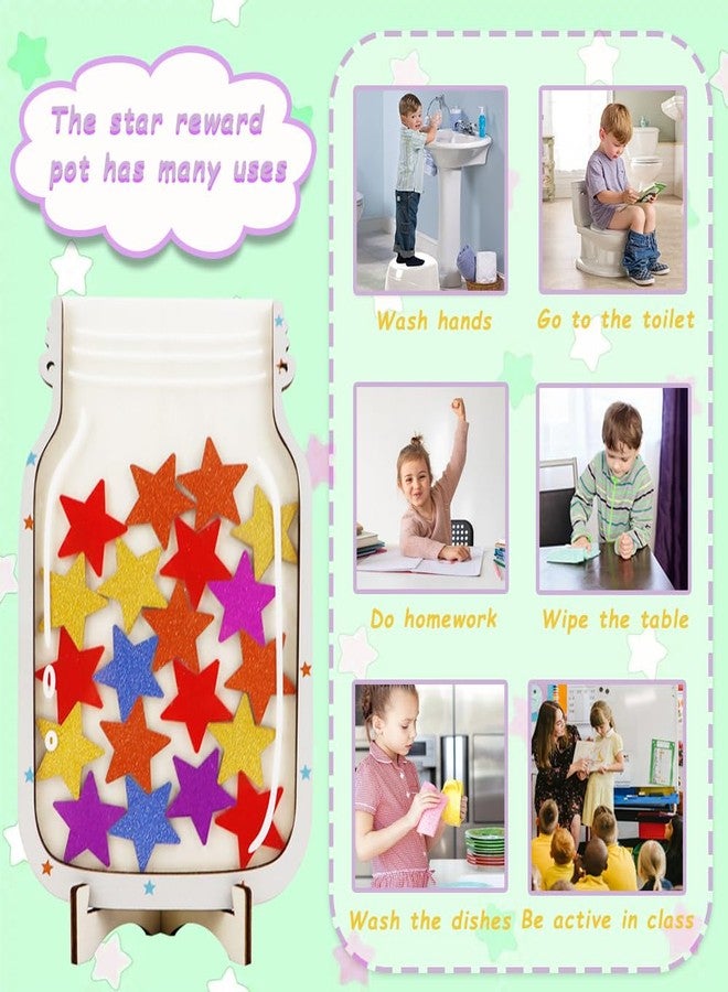 Vanleonet Reward Jars for Kids, Magnetic Star Jar Reward System, Behavior Management Classroom Tools, Star Reward Jar, Ideal for Classroom Home - Image 4