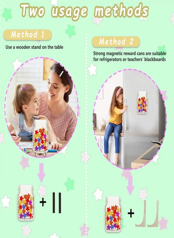Vanleonet Reward Jars for Kids, Magnetic Star Jar Reward System, Behavior Management Classroom Tools, Star Reward Jar, Ideal for Classroom Home - Image 3