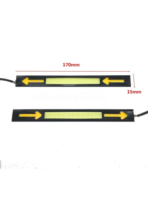 Daytime Running Light Cob Drl Waterproof White Yellow Signal Thin