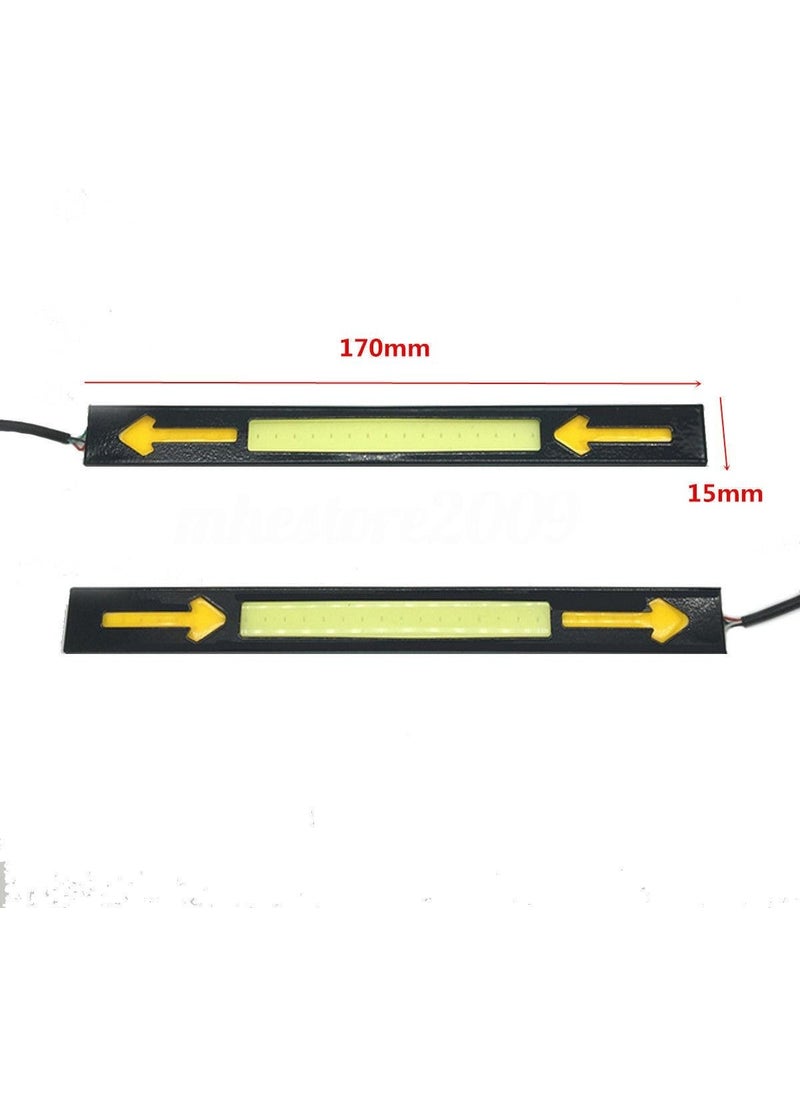 Techmaster Daytime Running Light Cob Drl Waterproof White Yellow Signal Thin  - Image 1