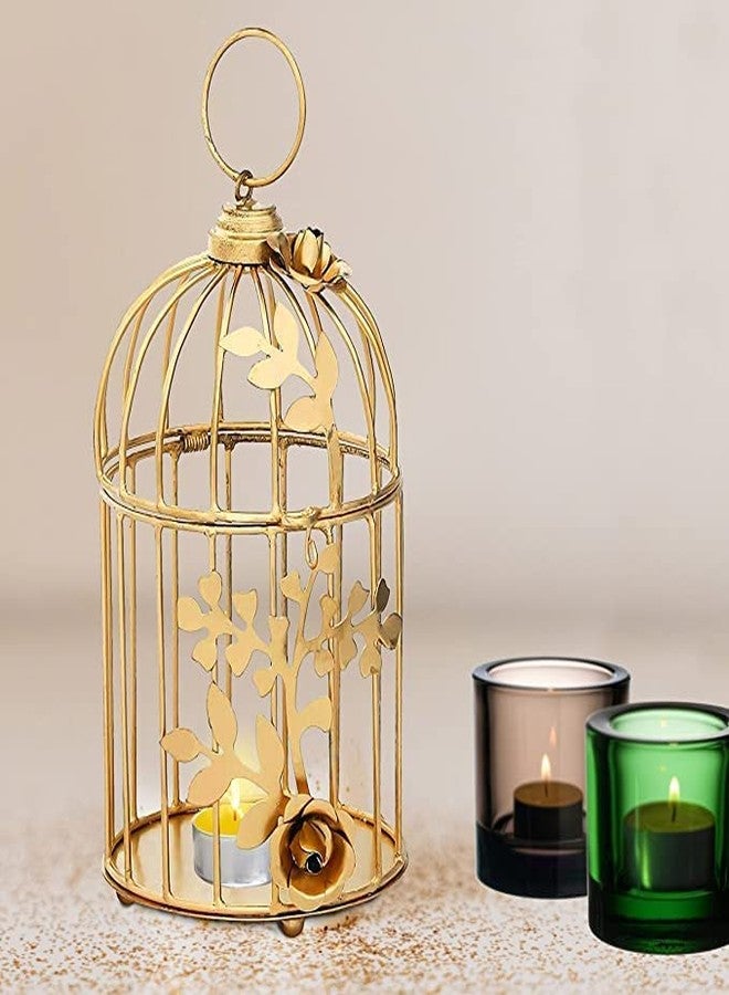 Recon Laserbot Gold Metal Round Shaped Oval Design Tea Light Candle Holder,Brushed Gold Tealight Candle Holder for Wedding, Home Decoration, Gift, Party, Events, Ceremony and Anniversary (Pack of 2, Gold) - Image 2