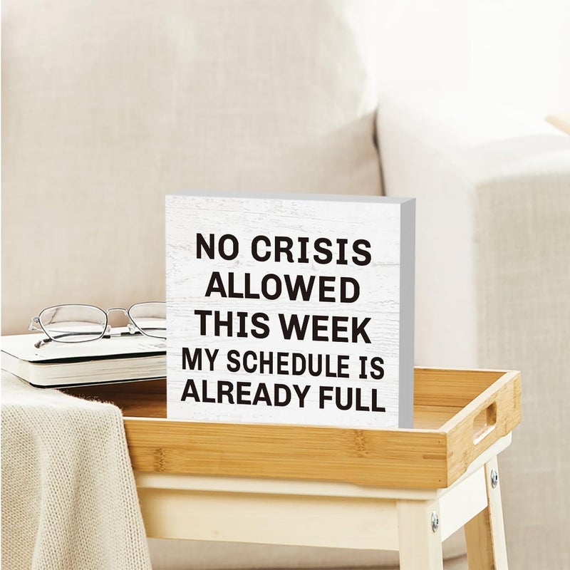 Zopedia Boss's Day Gifts Funny Boss Gifts for Women Men Boss Lady Manager Coworker Funny Home Office Desk Decor No Crisis Allowed This Week Sign 5 X 5 Inch - Image 5