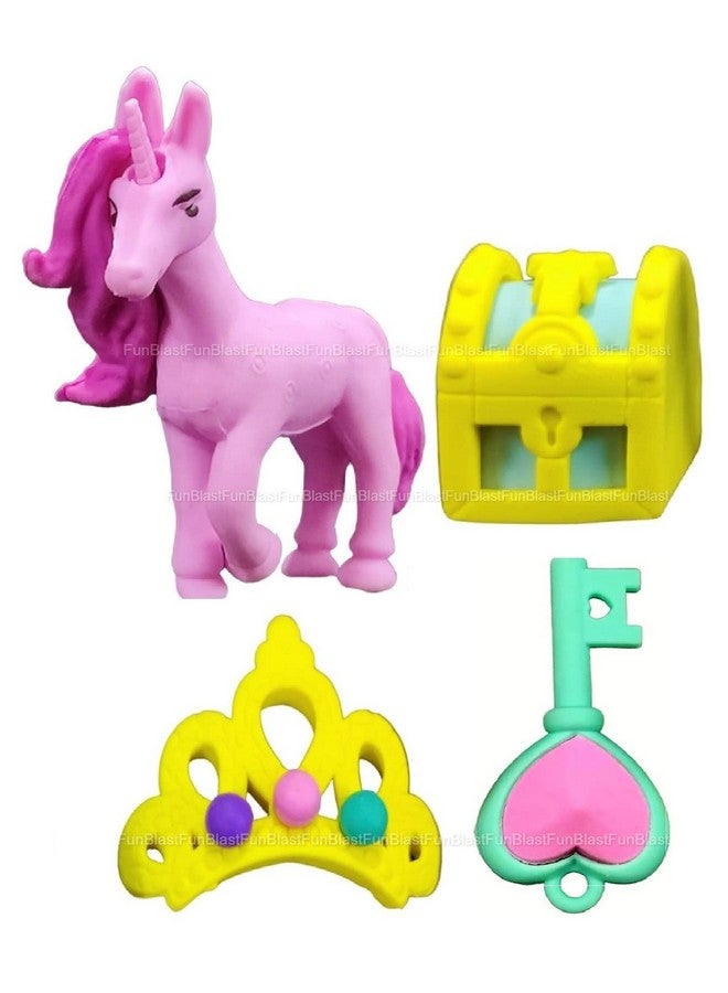 فنبلاست ممحاة يونيكورن من فن بلاست - ممحاة قابلة للسحب، ممحاة مبتكرة بطابع يونيكورن، ممحاة كاواي للأطفال والطلاب، هدية قرطاسية فاخرة للأطفال، هدية إرجاع للأطفال (تاج) - Image 1