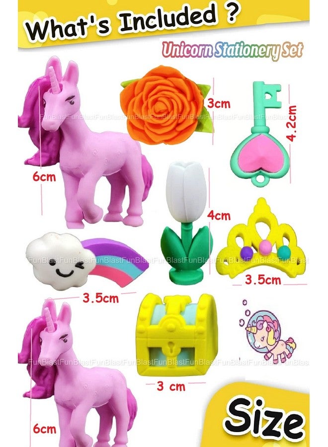 فنبلاست ممحاة يونيكورن من فن بلاست - ممحاة قابلة للسحب، ممحاة مبتكرة بطابع يونيكورن، ممحاة كاواي للأطفال والطلاب، هدية قرطاسية فاخرة للأطفال، هدية إرجاع للأطفال (تاج) - Image 3