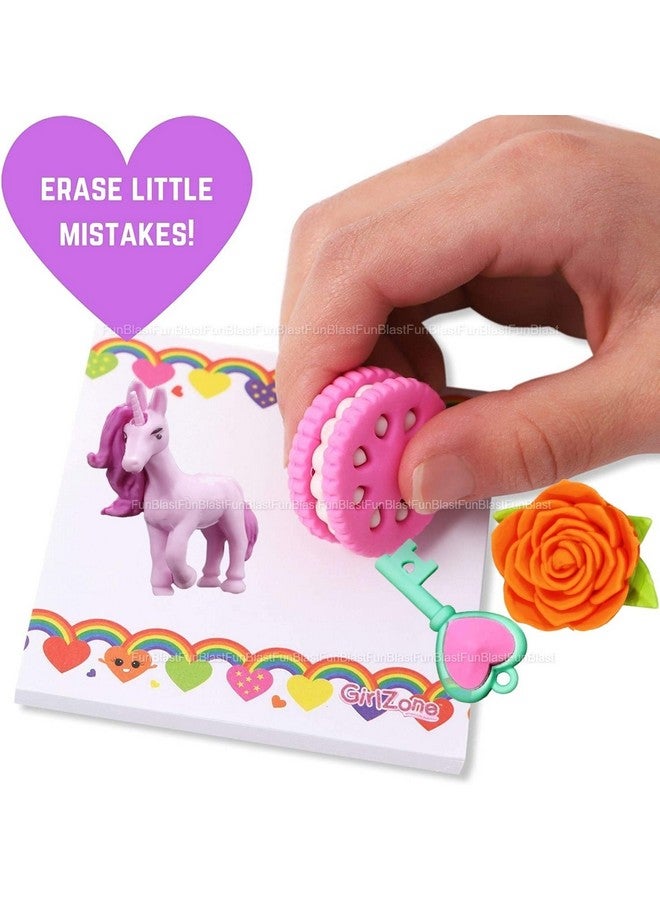 فنبلاست ممحاة يونيكورن من فن بلاست - ممحاة قابلة للسحب، ممحاة مبتكرة بطابع يونيكورن، ممحاة كاواي للأطفال والطلاب، هدية قرطاسية فاخرة للأطفال، هدية إرجاع للأطفال (تاج) - Image 2