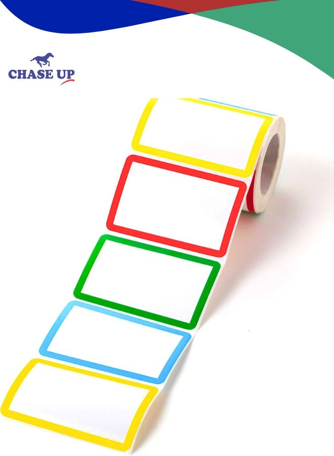 Chase Up 300 Pcs Adhesive Name Tag Labels Stickers, 3.5" x2.3" Colored Blank Name Tag Category Tags for Office, School, Meeting, Kindergarten, Teachers, Parties, Warehouses, Clothes and Mailing - Image 1