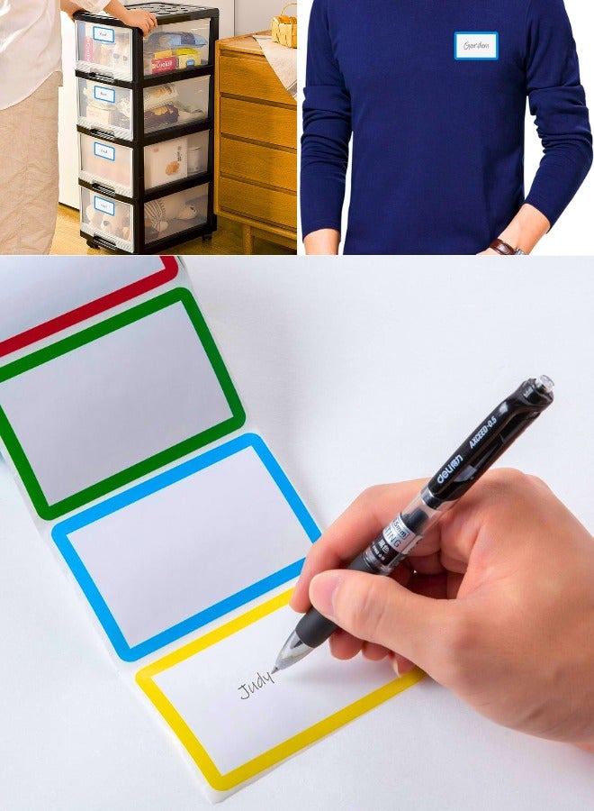 Chase Up 300 Pcs Adhesive Name Tag Labels Stickers, 3.5" x2.3" Colored Blank Name Tag Category Tags for Office, School, Meeting, Kindergarten, Teachers, Parties, Warehouses, Clothes and Mailing - Image 3