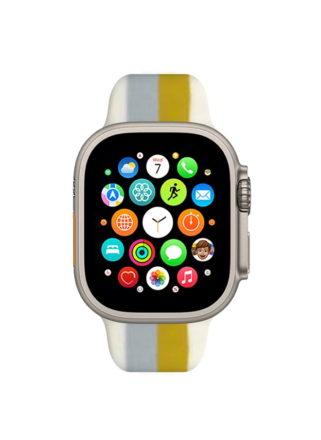 Apple Watch Band 49mm 45mm 44mm 42mm Stripe Silicone Replacement Band for iWatch Ultra2 Ultra Series 9/8/7/SE/6/5/4/3/2/1